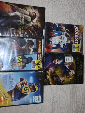 NWT 5 DVDs Movies Videos DOA, Hunger Games, American Underdog, Clock in Walls